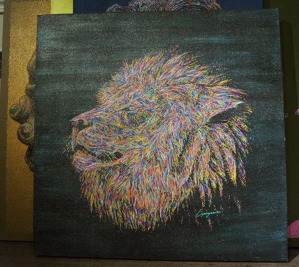 Портрет льва, картина большого формата.