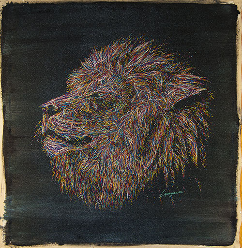 Картина с головой льва